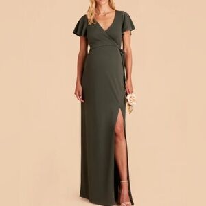 Bridesmaid wrap dress, suitable for maternity NWT, 1X Yolanda, Olive